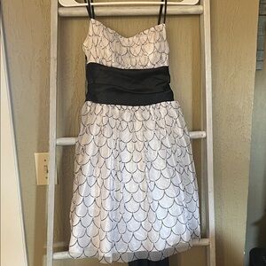 Elegant White and Black Dress